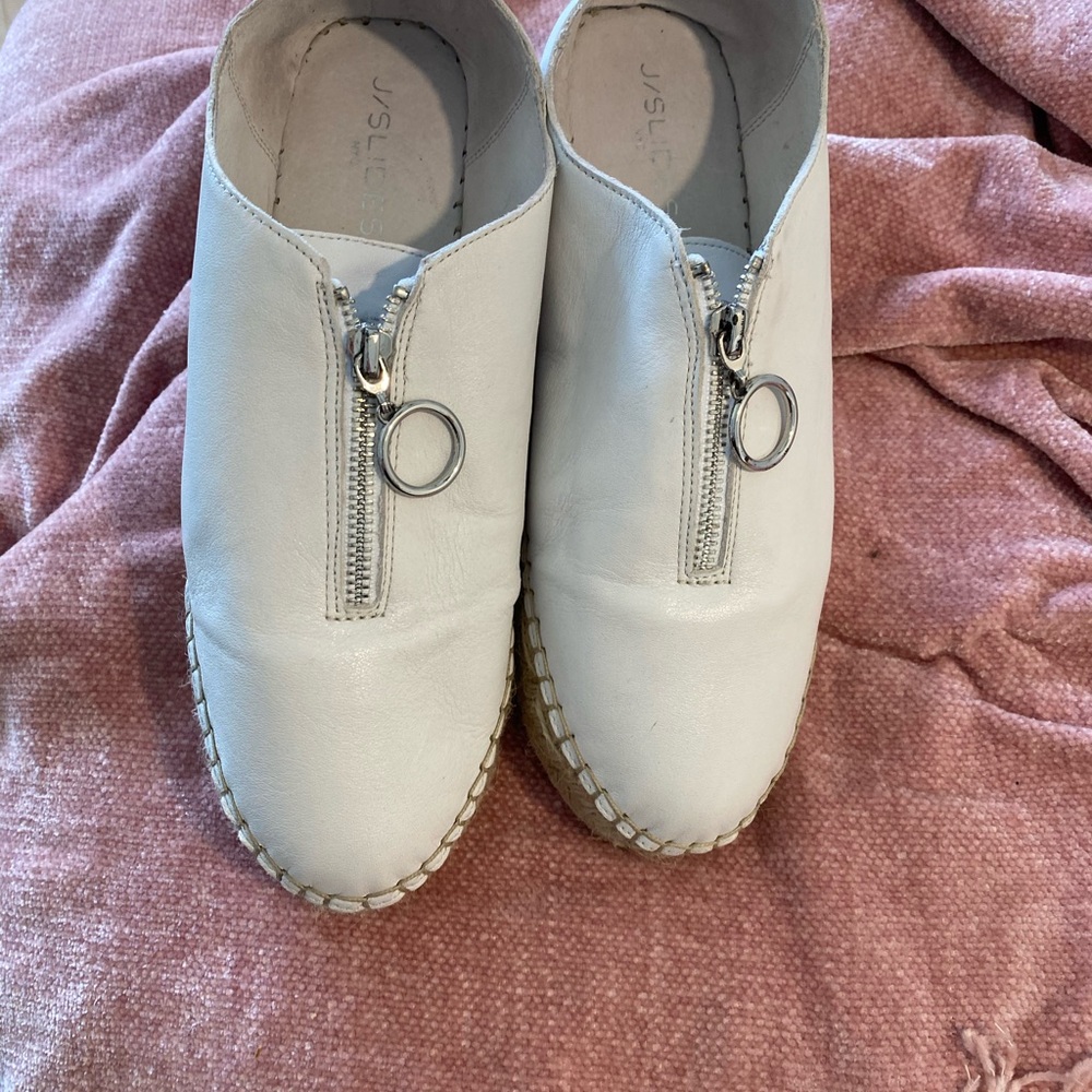 JSlides Ryan white leather espadrille sneakers 10 - Picture 3 of 7